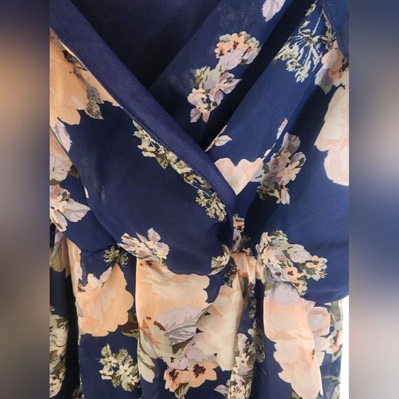 Trixxi M ShiffonMlticlred Floral Print DoubleSlits ColdShoulder Maxi Women Dress - Picture 6 of 9